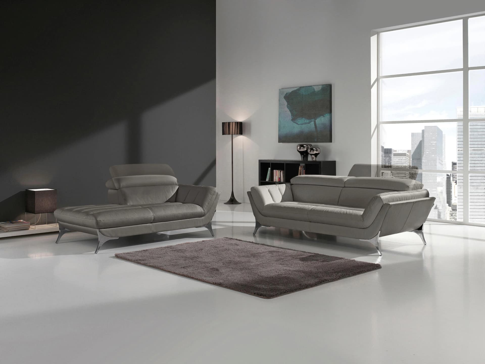 Recamiere EGOITALIANO Sueli Extravagantes Design Graphit Leder