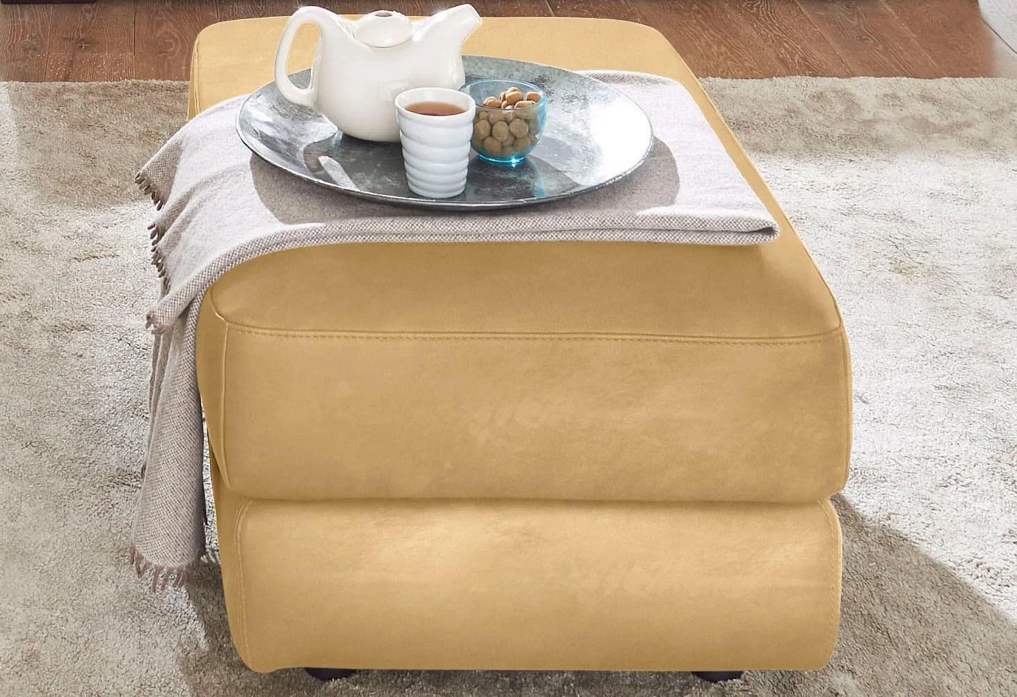 Hocker CALIA ITALIA Gaia Luxus-Microfaser Gelb