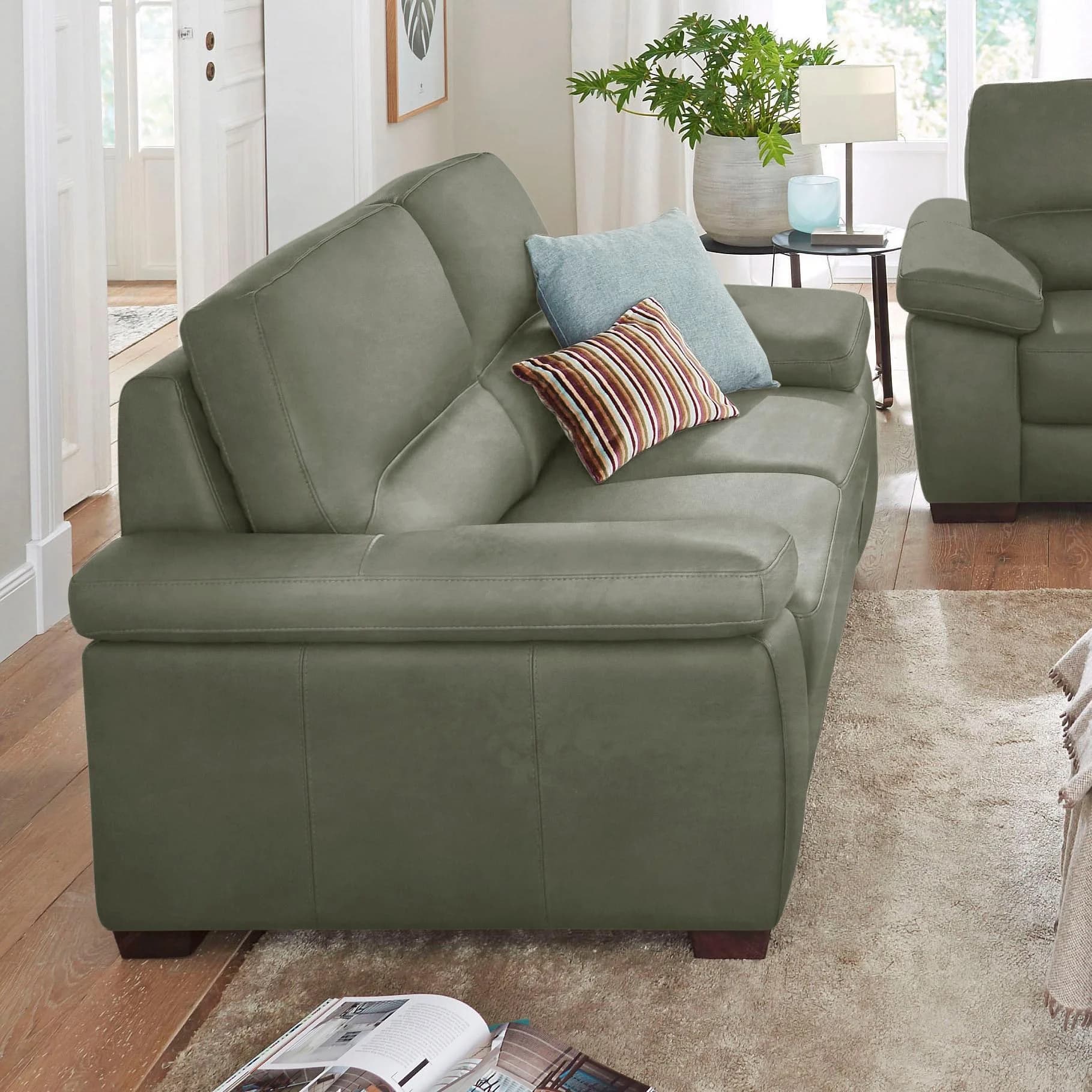CALIA ITALIA Gaia 3-Sitzer Sofa Grün Luxus-Microfaser