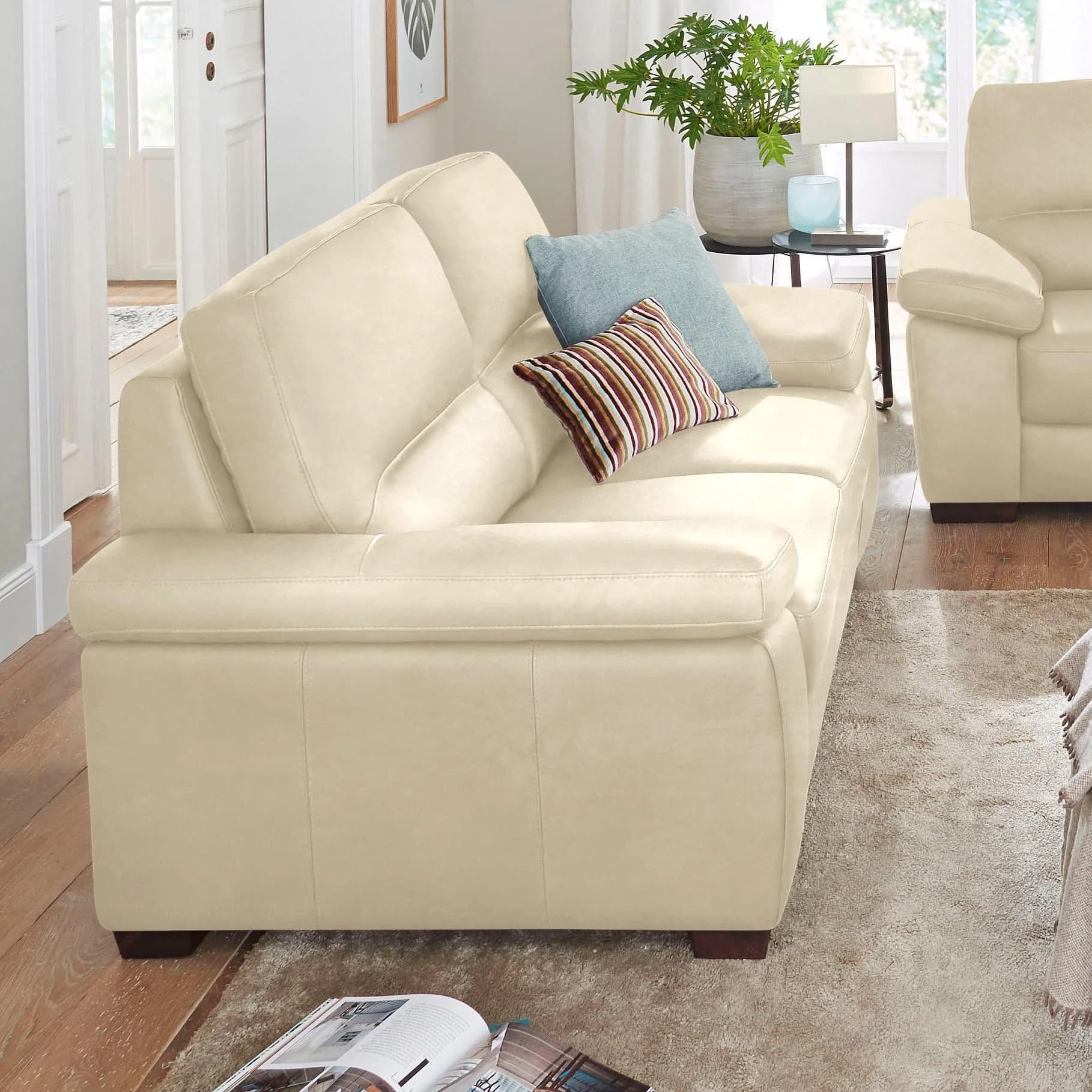 CALIA ITALIA Sofa Gaia 3-Sitzer Beige Luxus-Microfaser