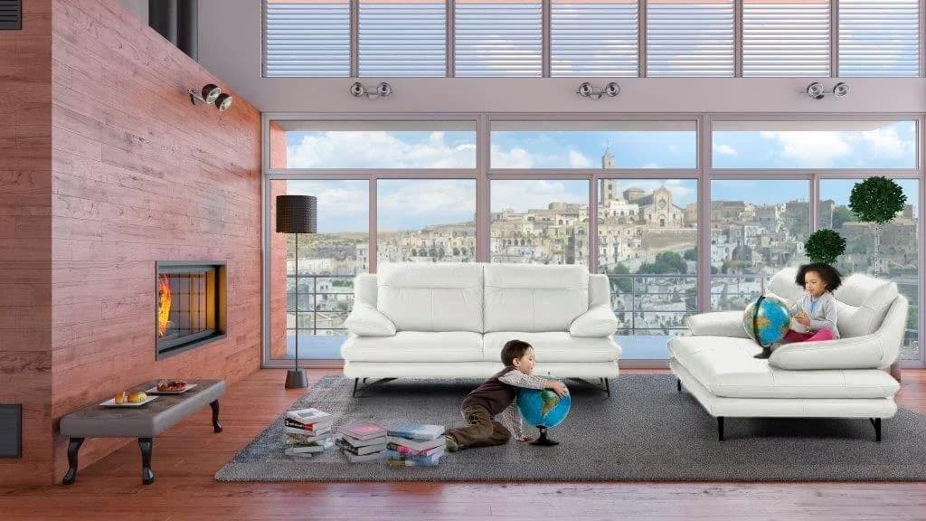 Calia Italia Cezanne 2,5-Sitzer Sofa Weiß Leder