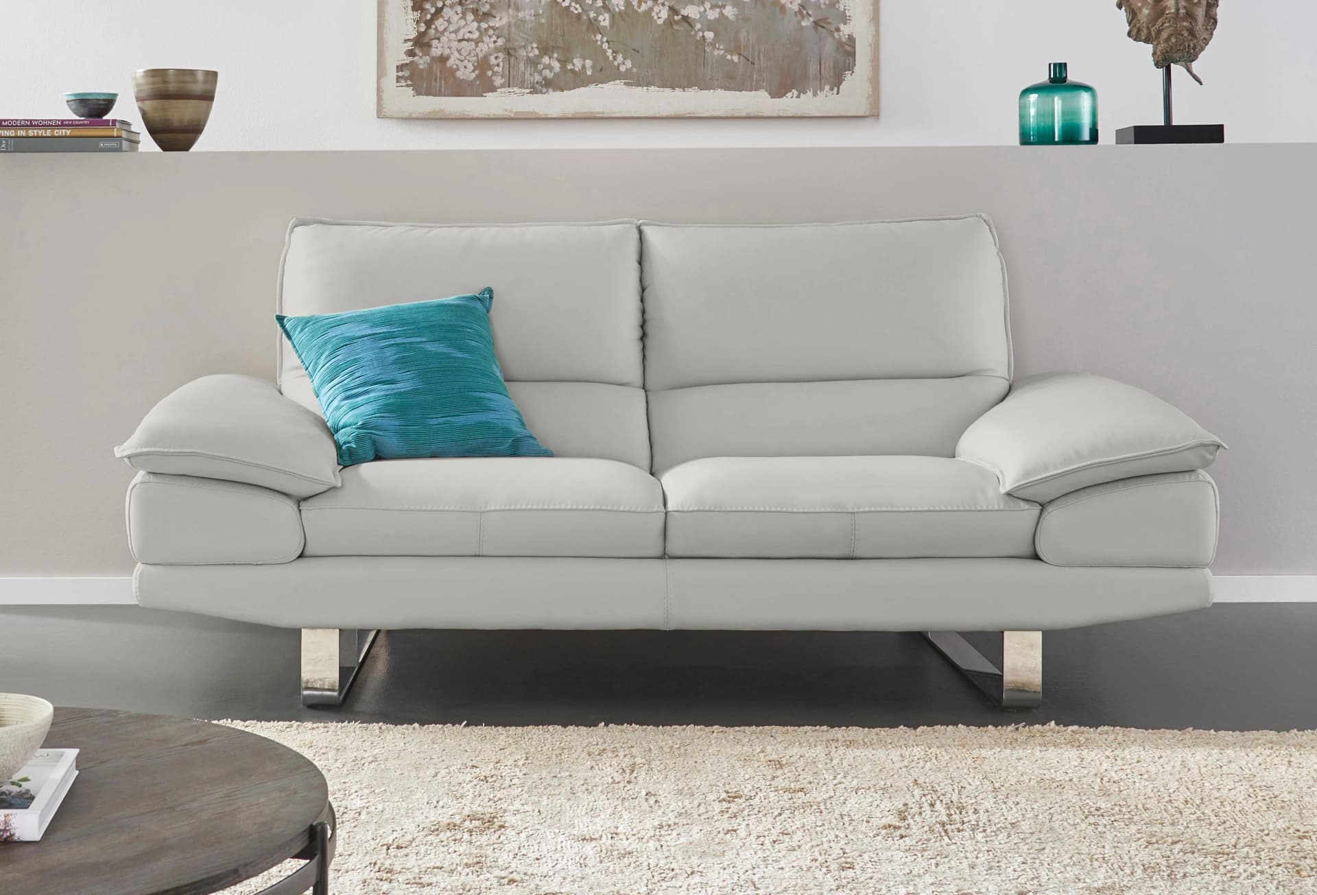 CALIA ITALIA 2,5-Sitzer Dave Ledersofa Grau