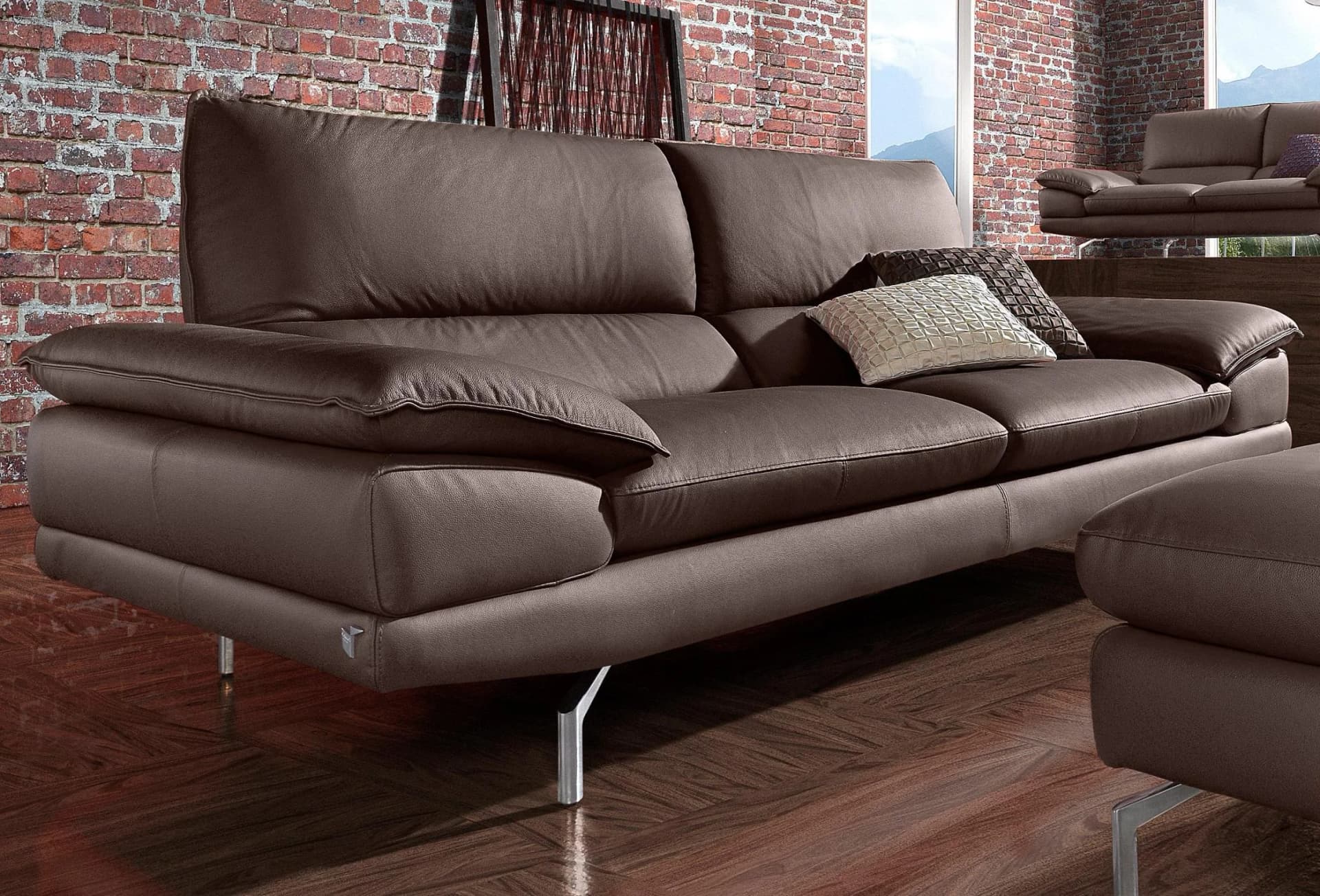 CALIA ITALIA Sofa Dave 3-Sitzer Braun Leder