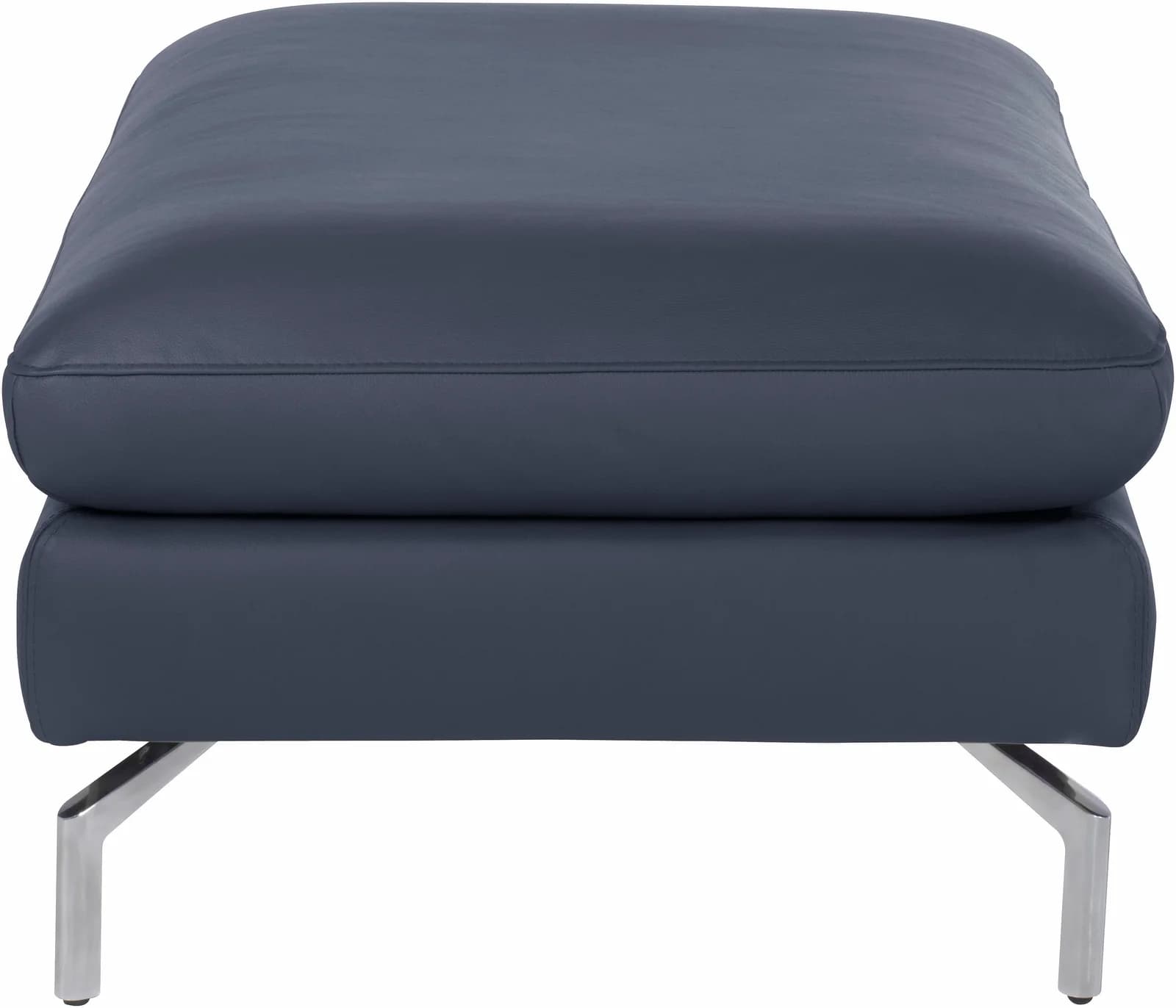 Hocker CALIA ITALIA Dave Metallfuß Blau Leder