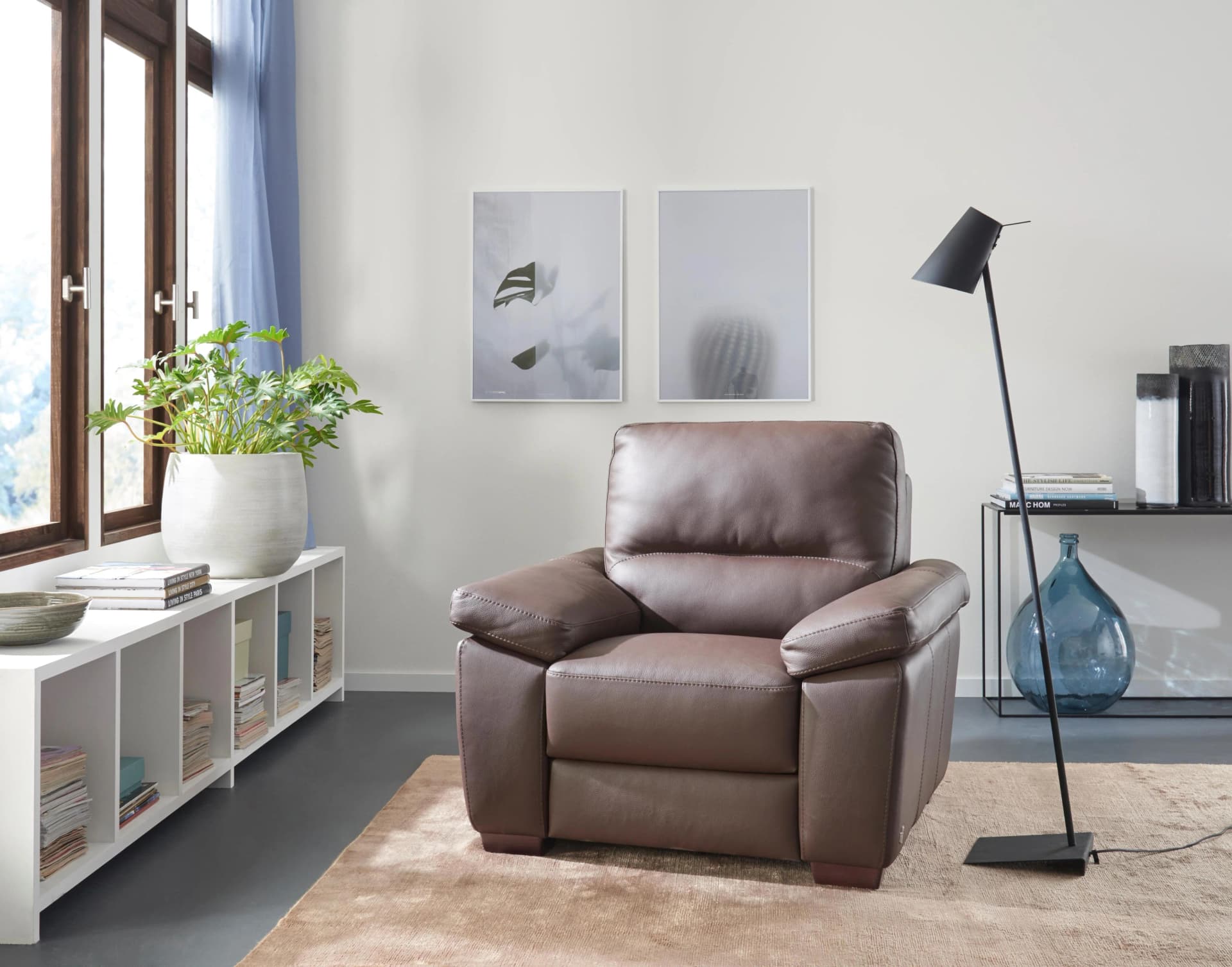 CALIA ITALIA Sessel Gaia 100% Leder Braun Handgefertigt Italien