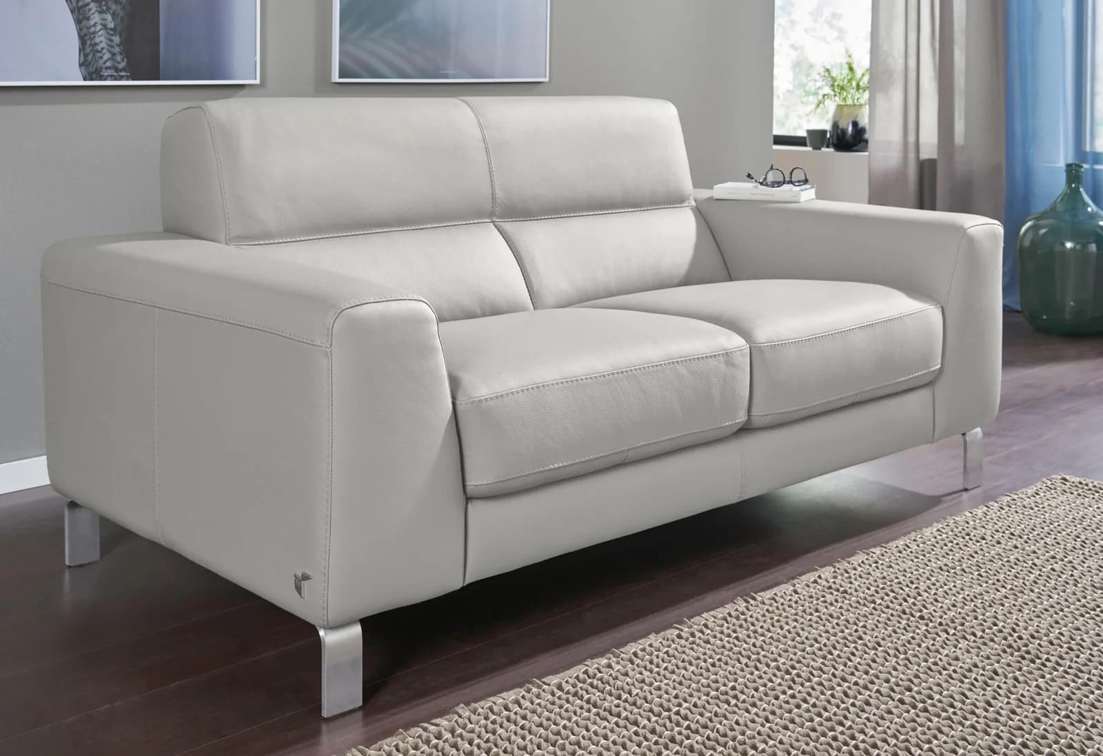 CALIA ITALIA 2-Sitzer Sofa Simon Leder Tortora