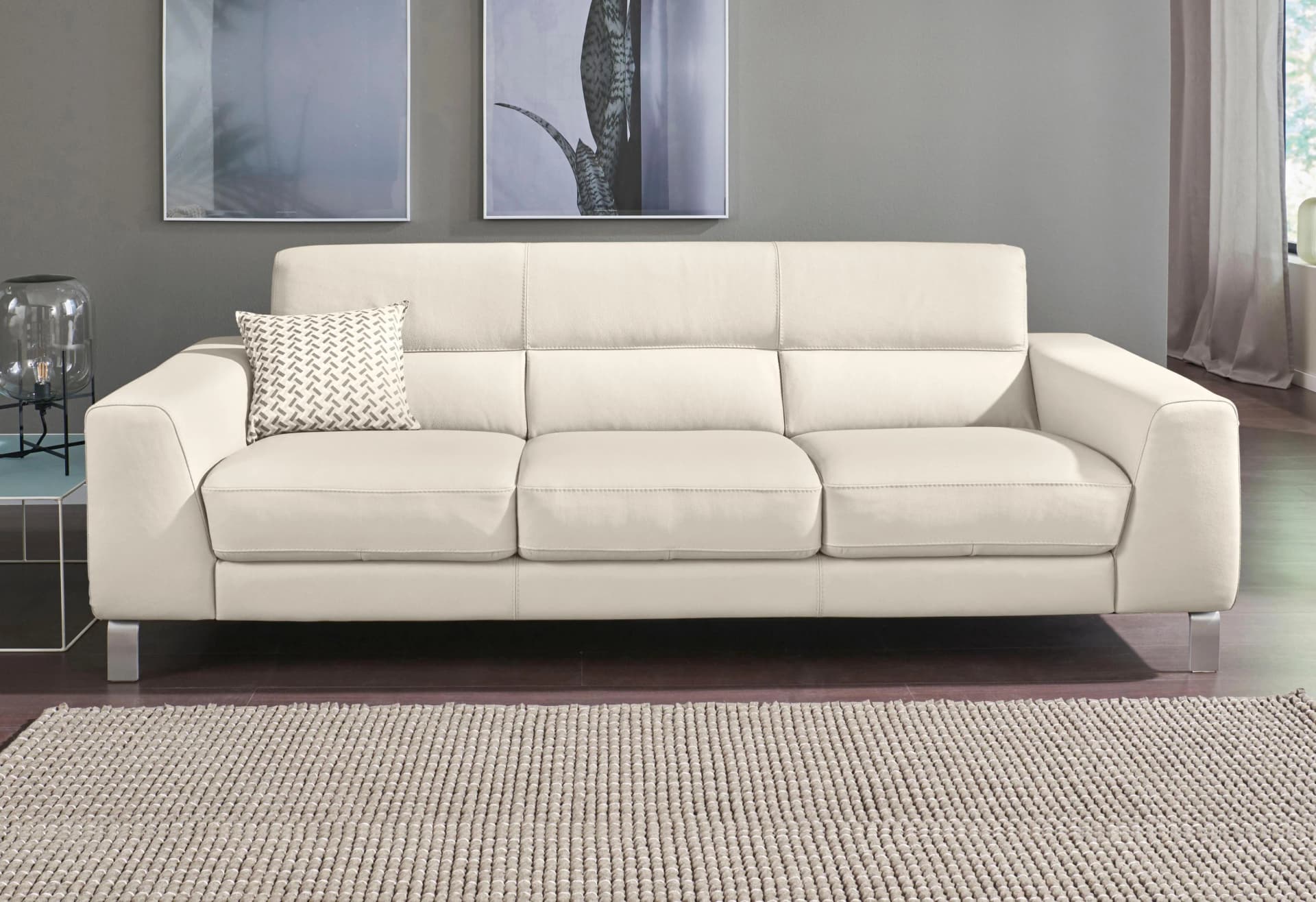 CALIA ITALIA Simon 3-Sitzer Sofa Leder Beige Made in Italy