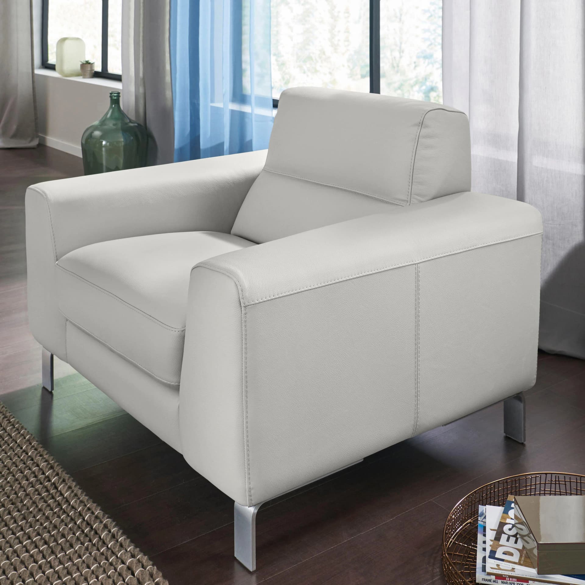 CALIA ITALIA Simon Loungesessel Braun Leder Tortora