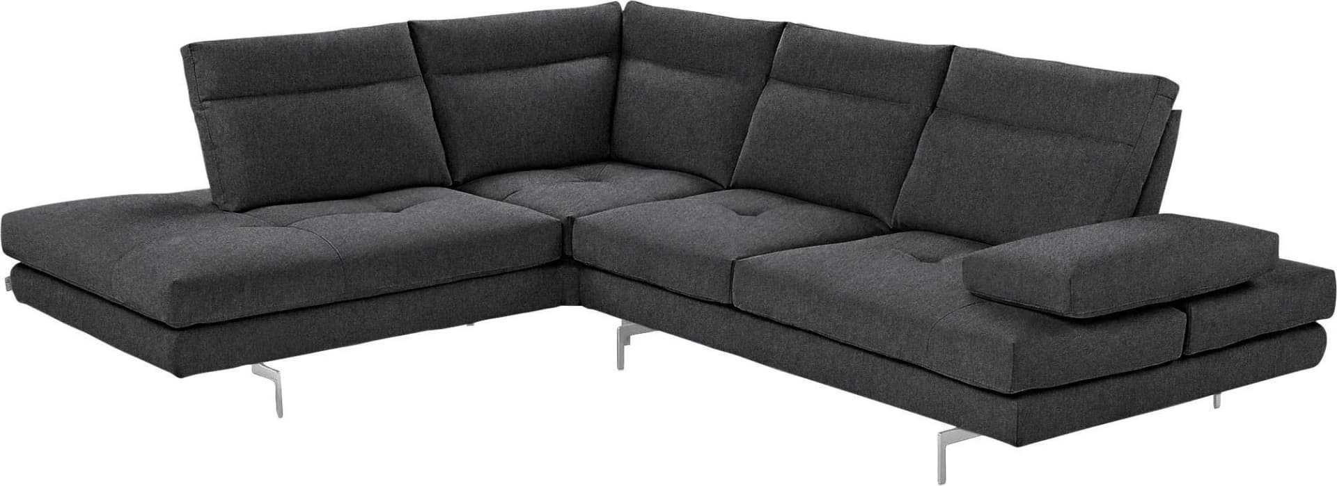 CALIA ITALIA Ecksofa Toby Wing L-Form Multifunktionssofa Schwarz