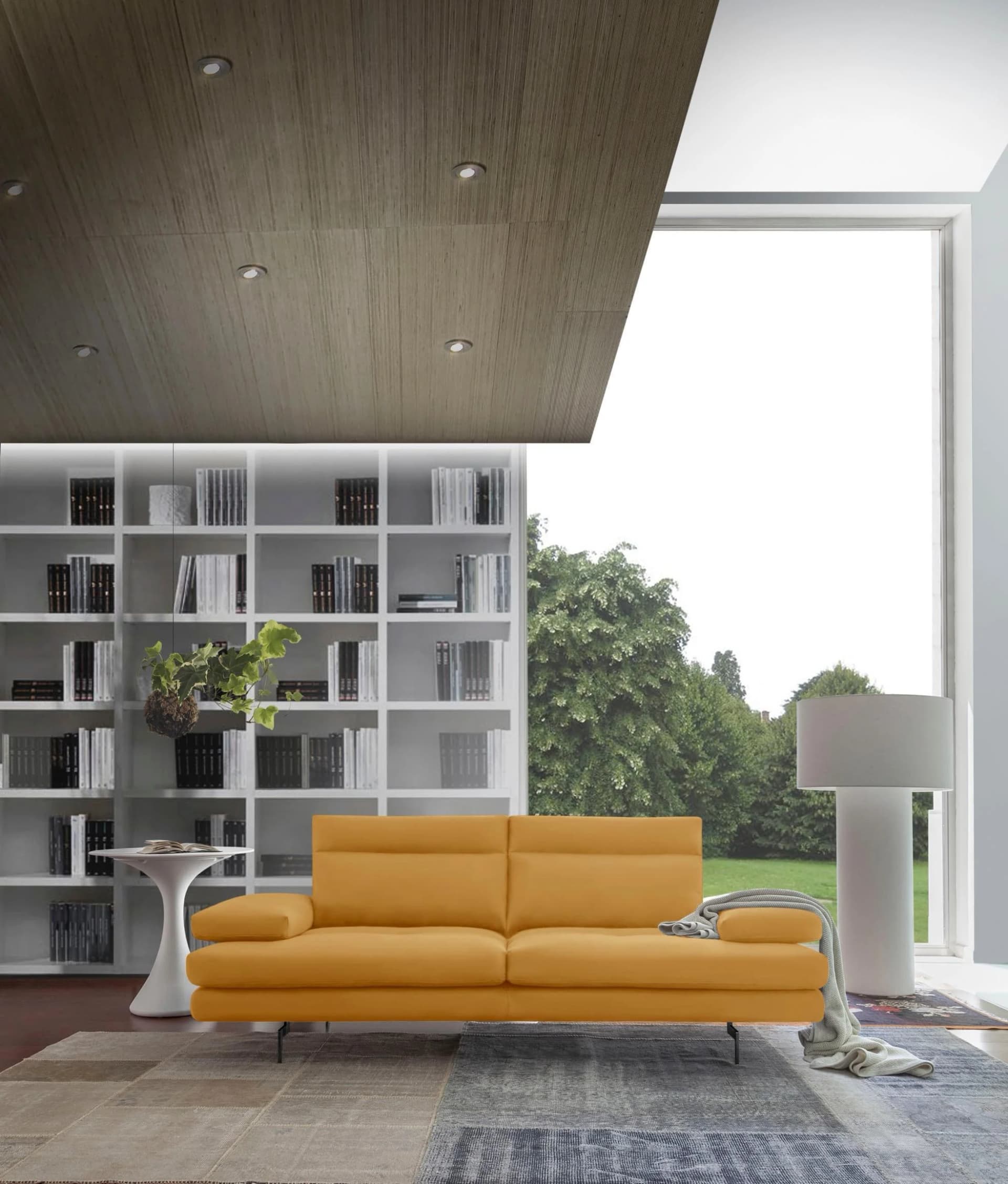 CALIA ITALIA Toby Wing Designsofa 3-Sitzer Orange Leder