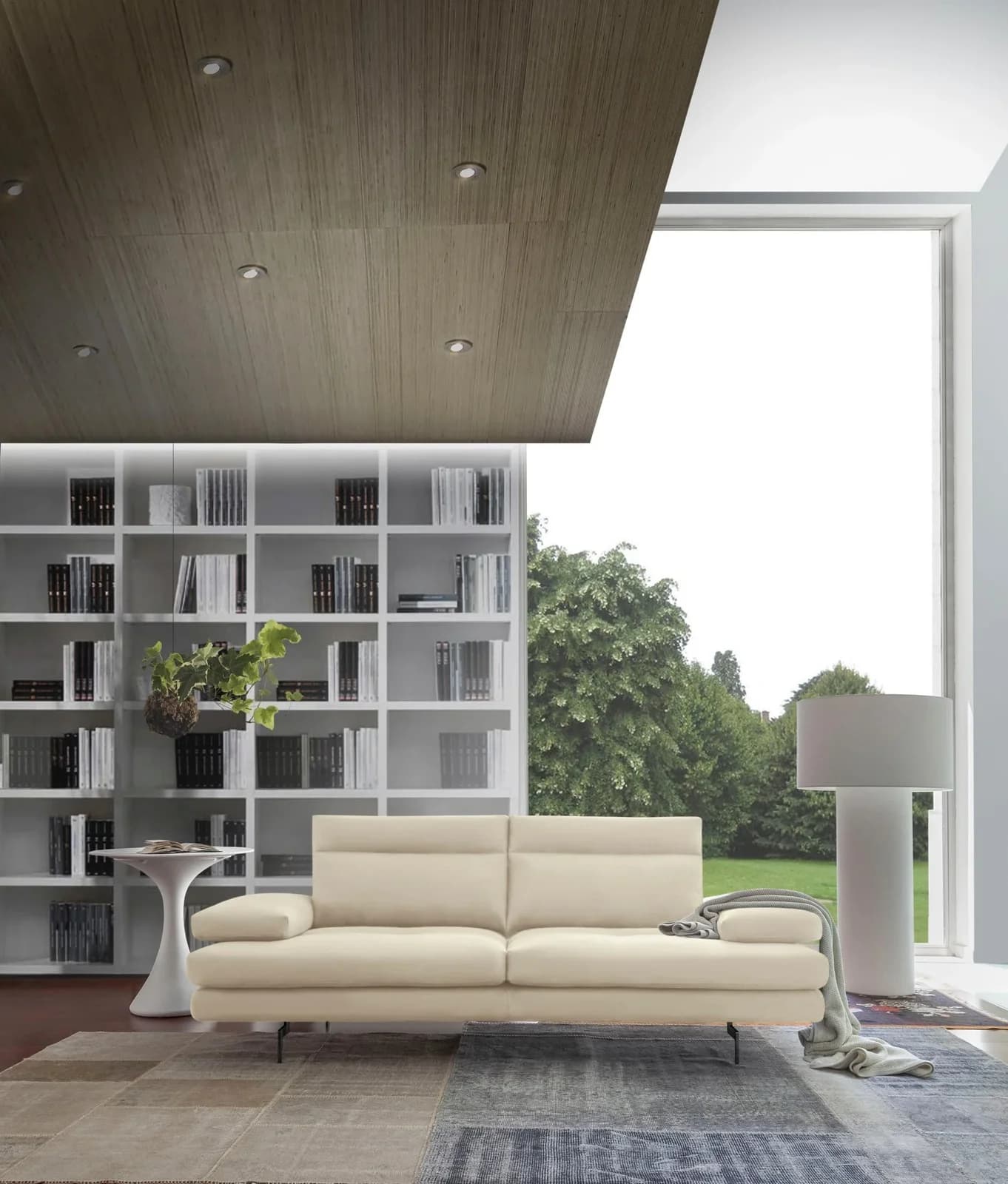 CALIA ITALIA Toby Wing Designsofa 3-Sitzer Weiß Leder