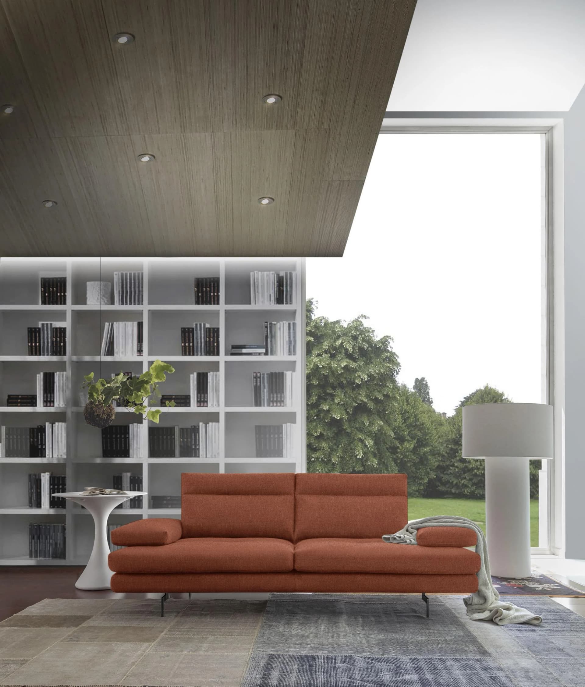 CALIA ITALIA Toby Wing 3-Sitzer Designsofa Rot Polyester