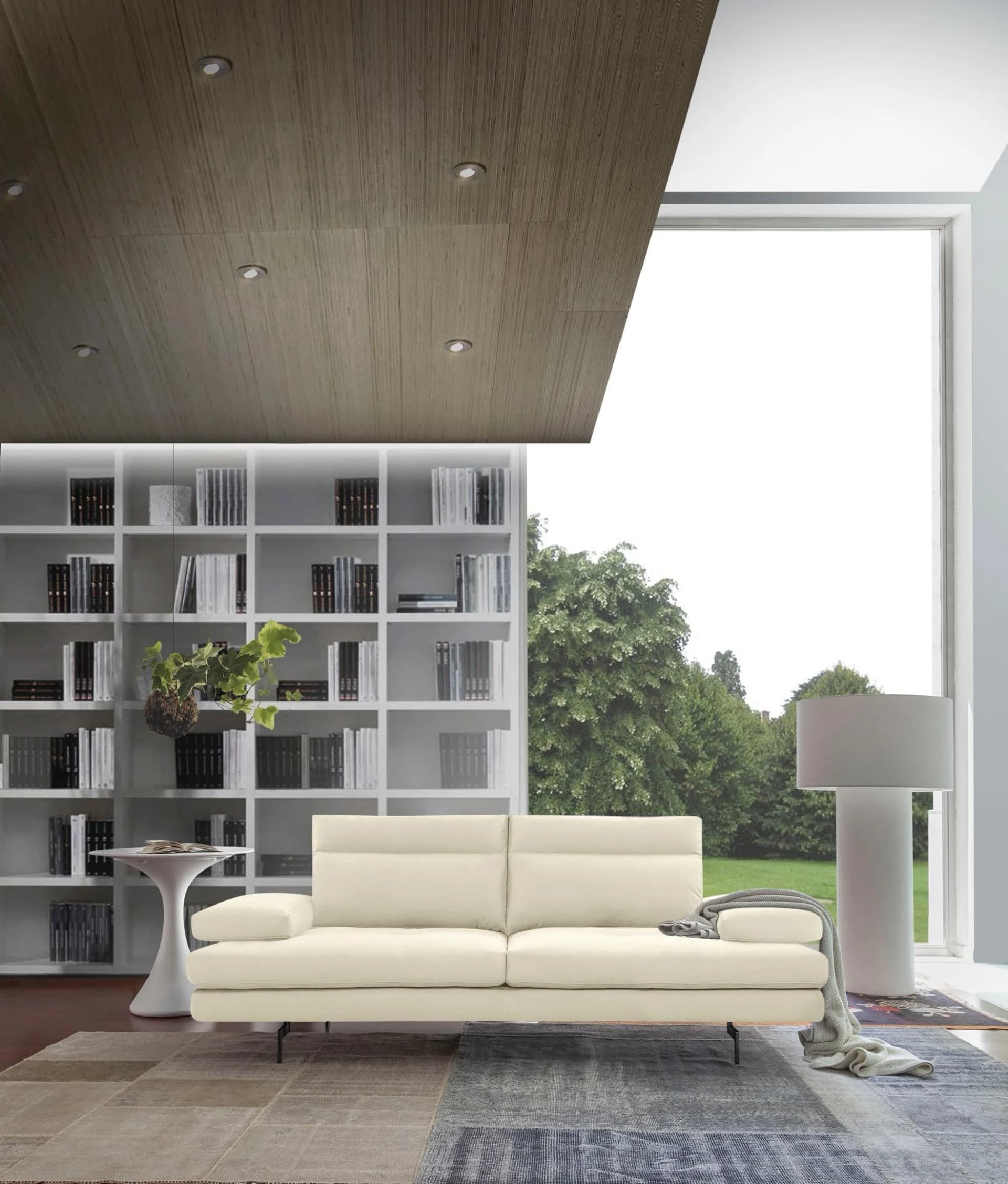 CALIA ITALIA Toby Wing Designsofa 3,5-Sitzer Weiß