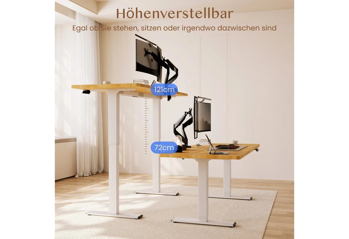 FLEXISPOT Schreibtisch Sitz-Steh-Tisch Dual-Motor 4 Speicherplätze