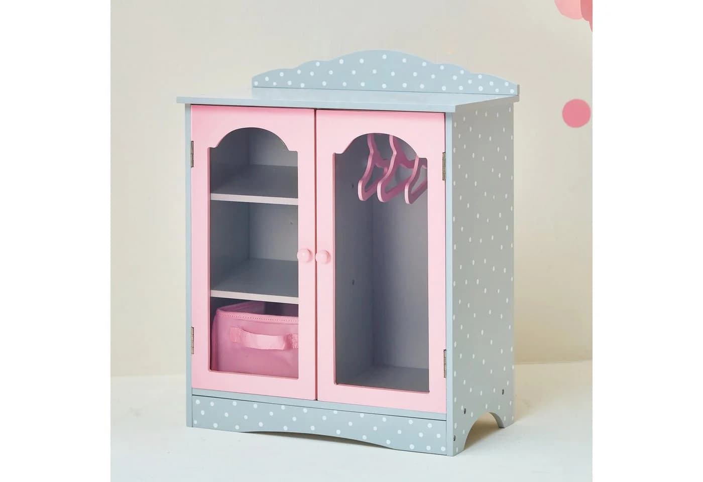 TEAMSON™ KIDS Puppenmöbel Schrank Grau/Rosa