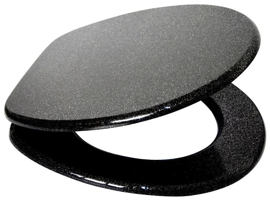 Sanilo Glitzer WC-Sitz Schwarz mit Absenkautomatik