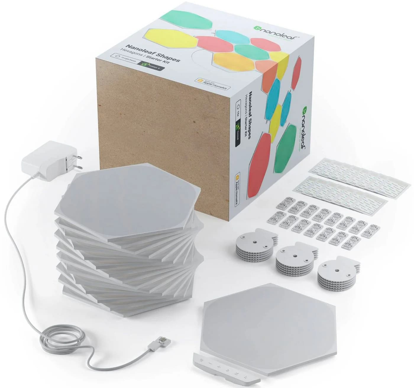 Nanoleaf LED Panel Hexagons, Dimmfunktion, LED fest integriert, Farbwechsler, Starter Kit - 15 PK