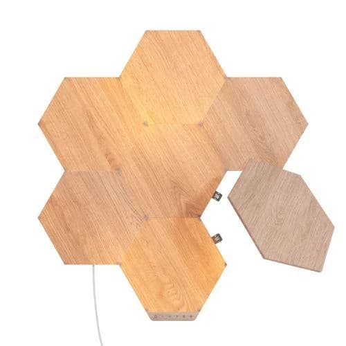 Nanoleaf LED Panel Wood Look, Dimmfunktion, LED fest integriert, Farbwechsler, Starter Kit - 7 PK
