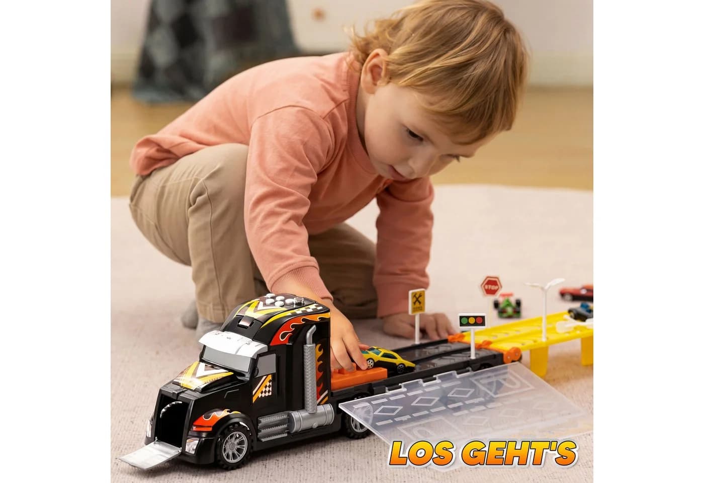 JOYIN Spielzeug-LKW Transporter Truck Schwarz