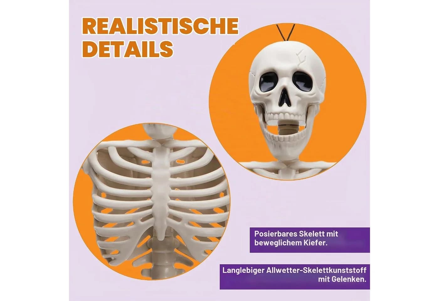 JOYIN Halloween Hängedeko Skelett 2er Set 40,6 cm