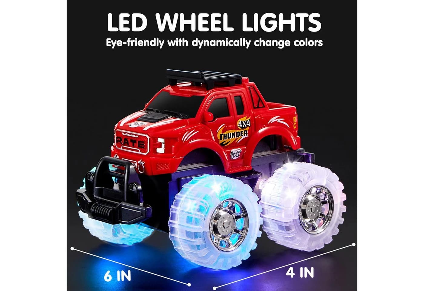 JOYIN 3-teiliges Monstertruck Set mit LED-Beleuchtung für Kinder ab 1 Jahr