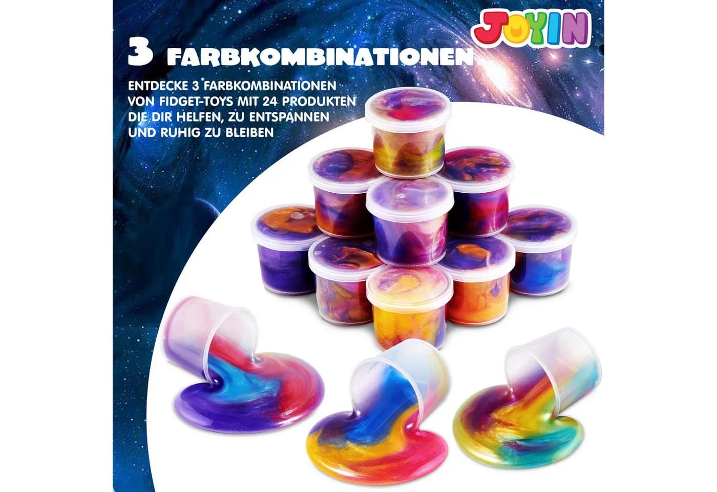 JOYIN Galaxy Slime 24er Set Bunt
