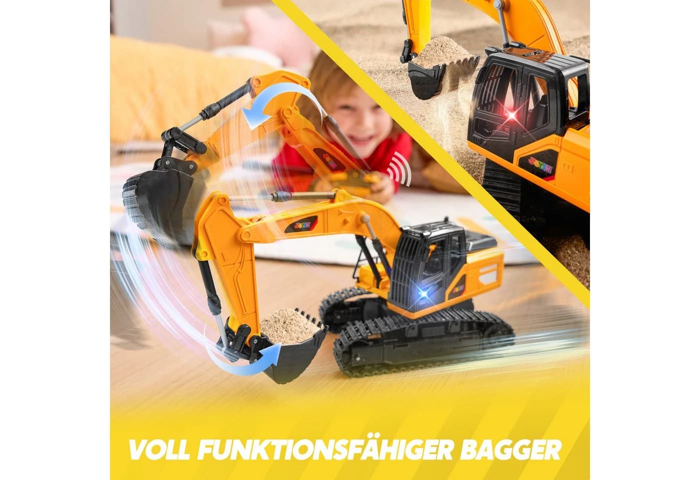 JOYIN RC-Bagger Ferngesteuert Gelb/Gold
