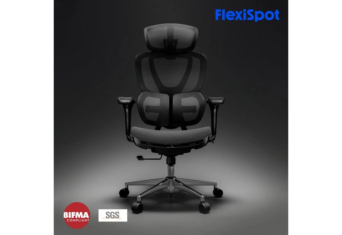 FLEXISPOT Ergonomischer Bürostuhl mit Dual-Wing Lendenstütze & 3D-Armlehnen