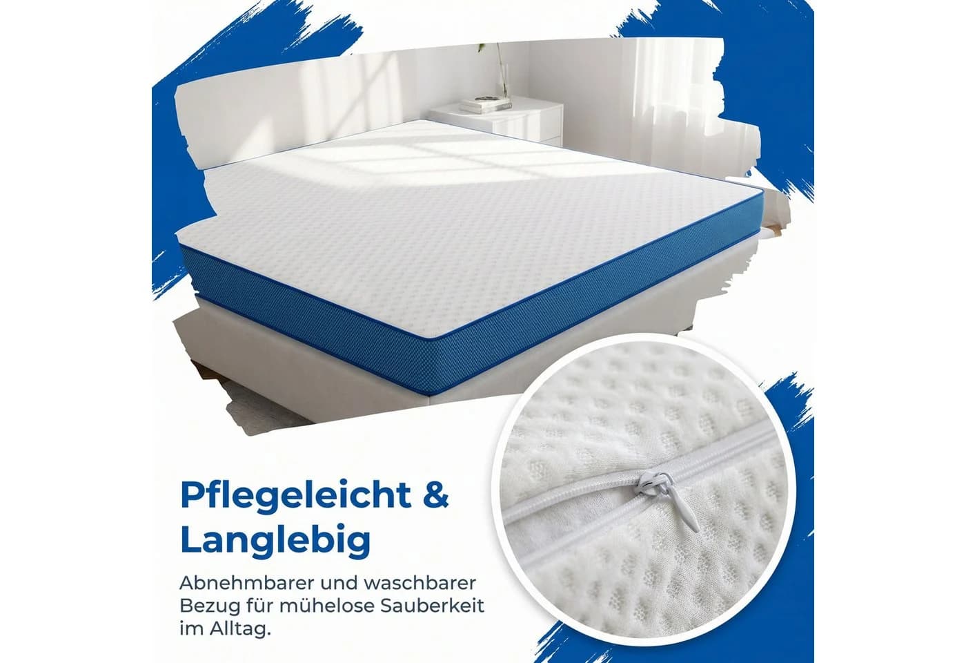 Totnz Topper Gel Memory Foam mit Bambusbezug