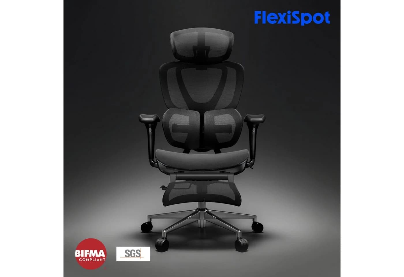 FLEXISPOT Drehstuhl Ergonomischer Bürostuhl mit Dual-Wing Lendenstütze