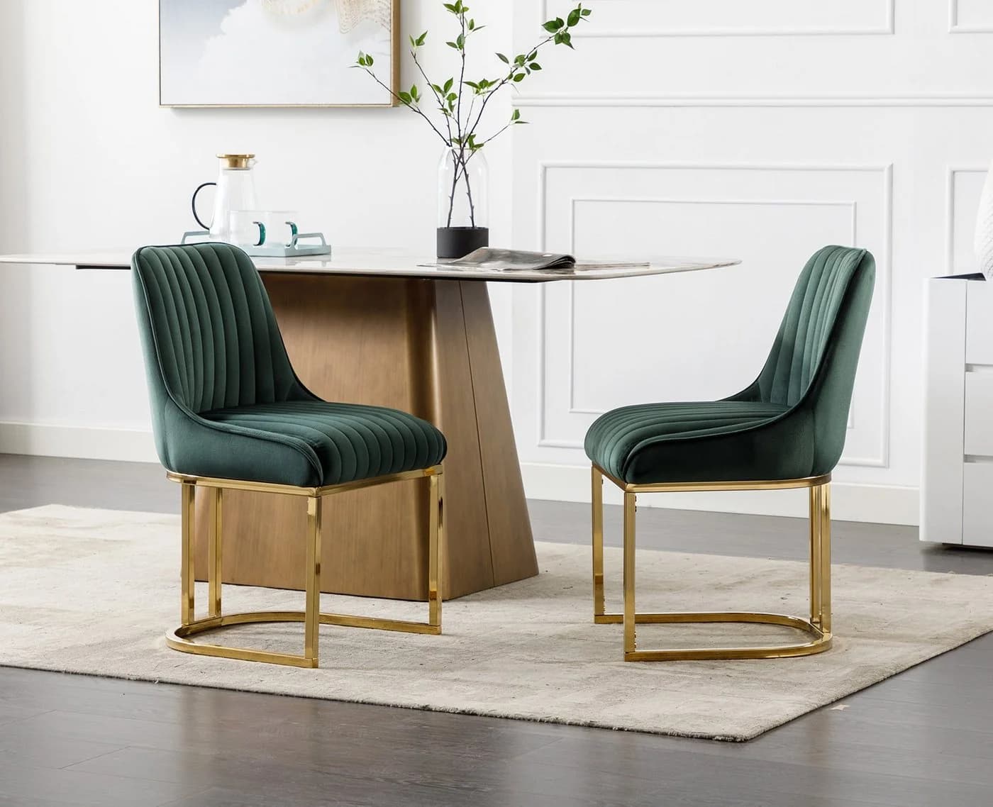 WAHSON OFFICE CHAIRS Esszimmerstuhl 2er Set Küchenstuhl Gold