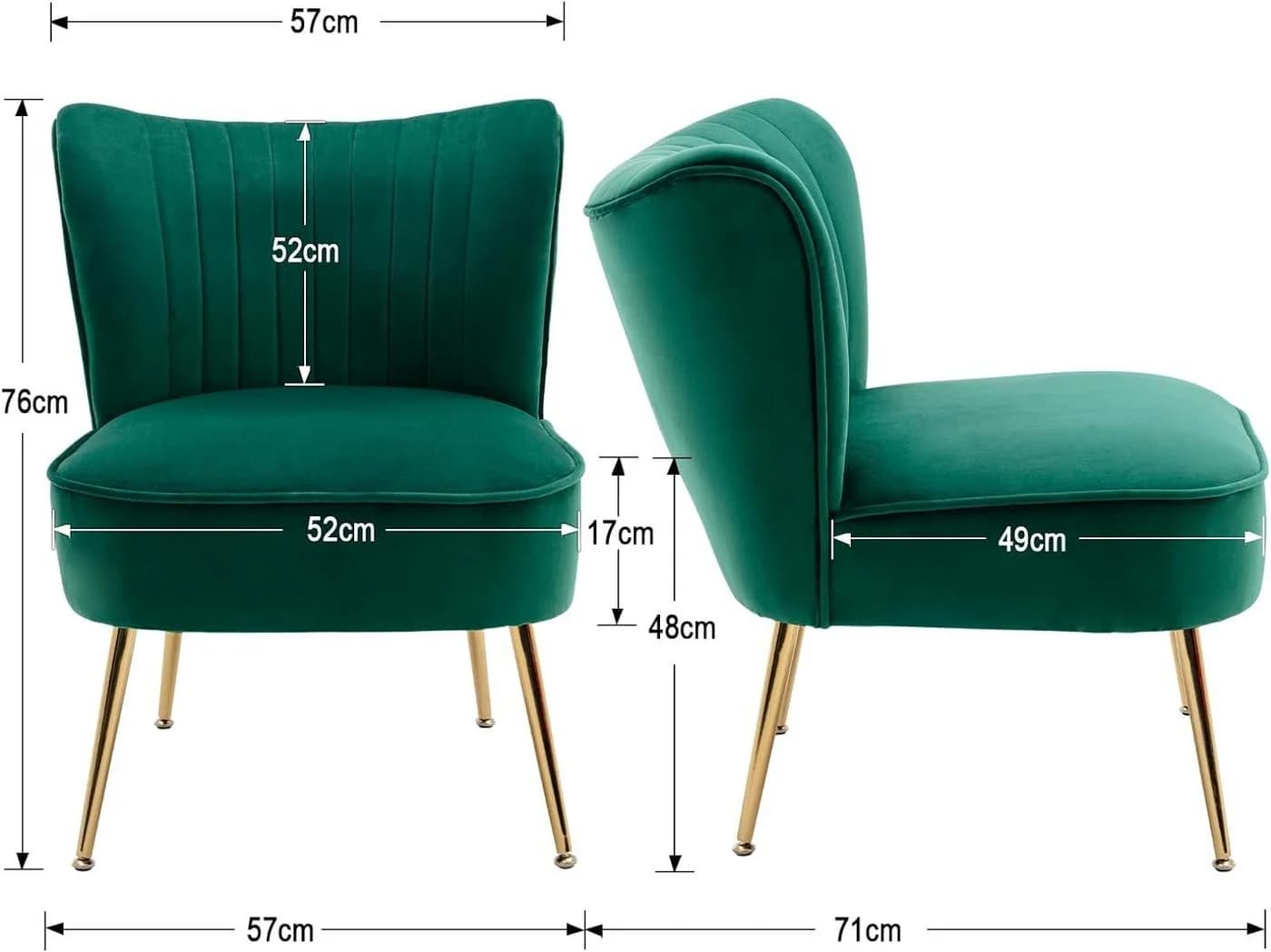 WAHSON OFFICE CHAIRS Loungesessel Grün Moderner Ohrensessel