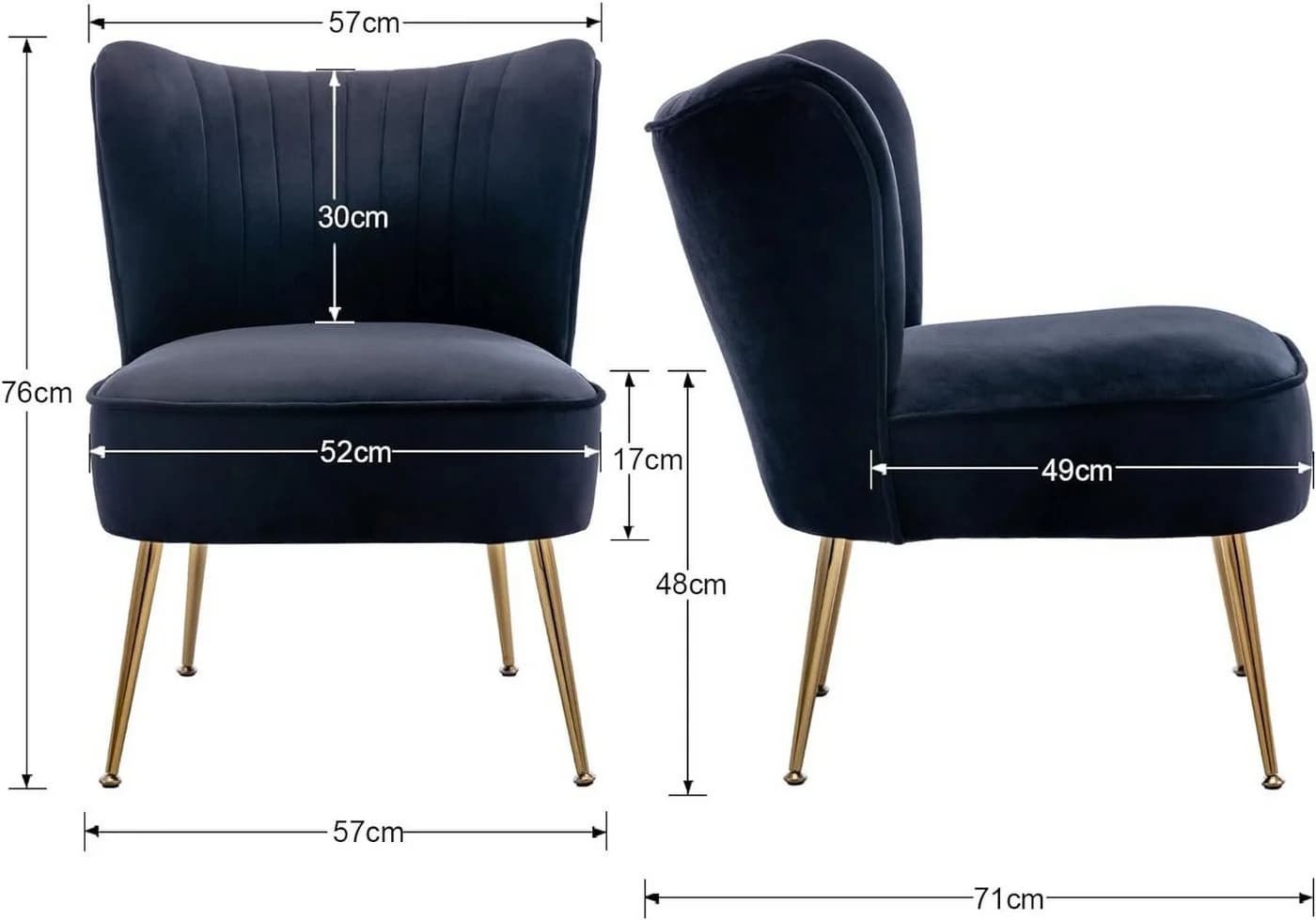 WAHSON OFFICE CHAIRS Loungesessel Wohnzimmer Modern Schwarz