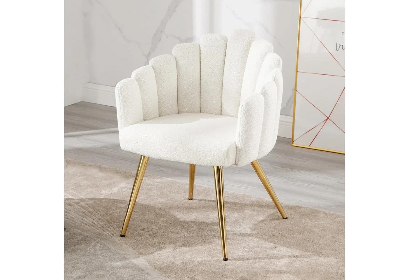 WAHSON OFFICE CHAIRS Loungesessel Kunstfell Polsterstuhl Metallbeine