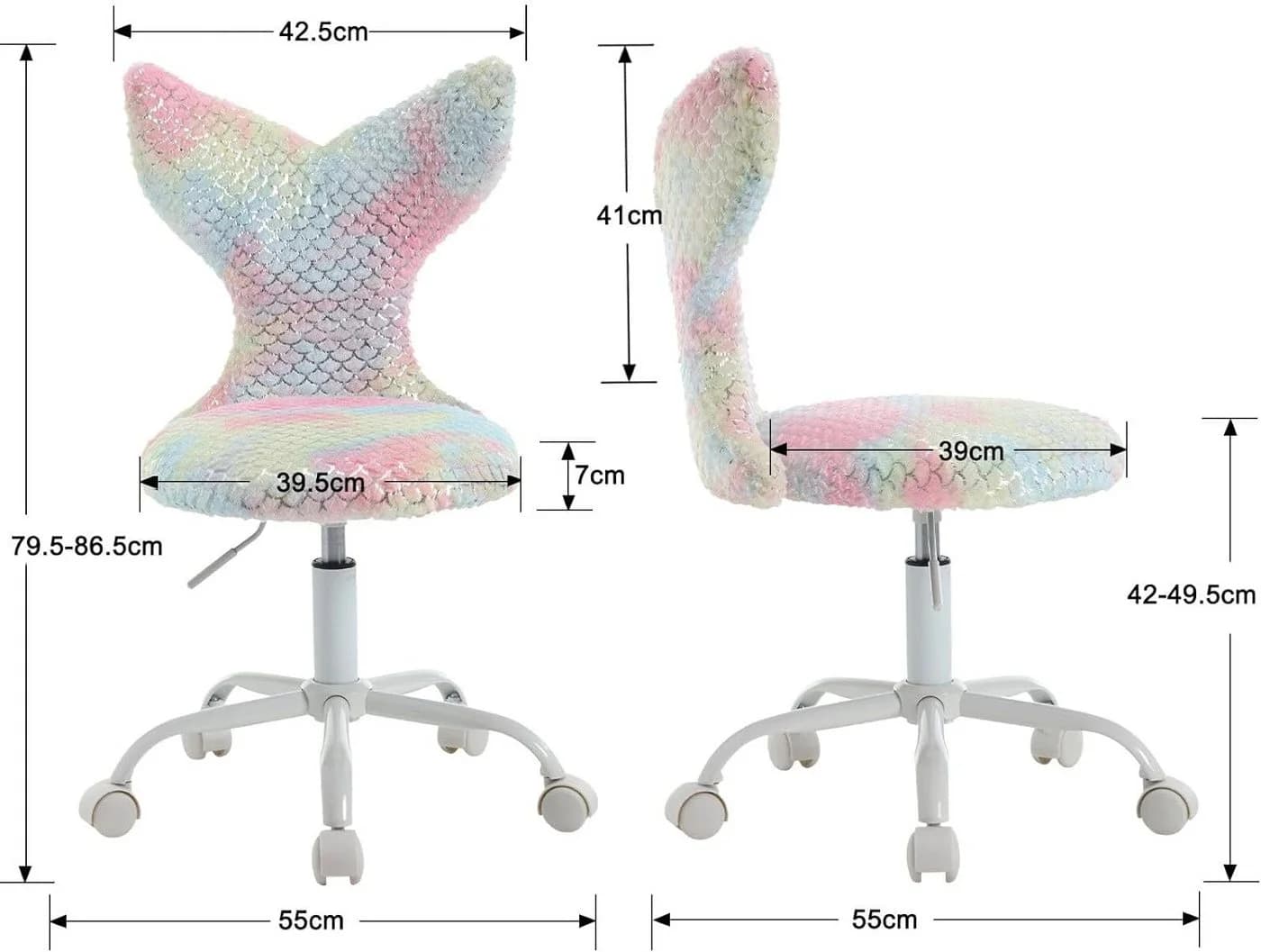WAHSON OFFICE CHAIRS Kinderstuhl Kunstfell höhenverstellbar drehbar