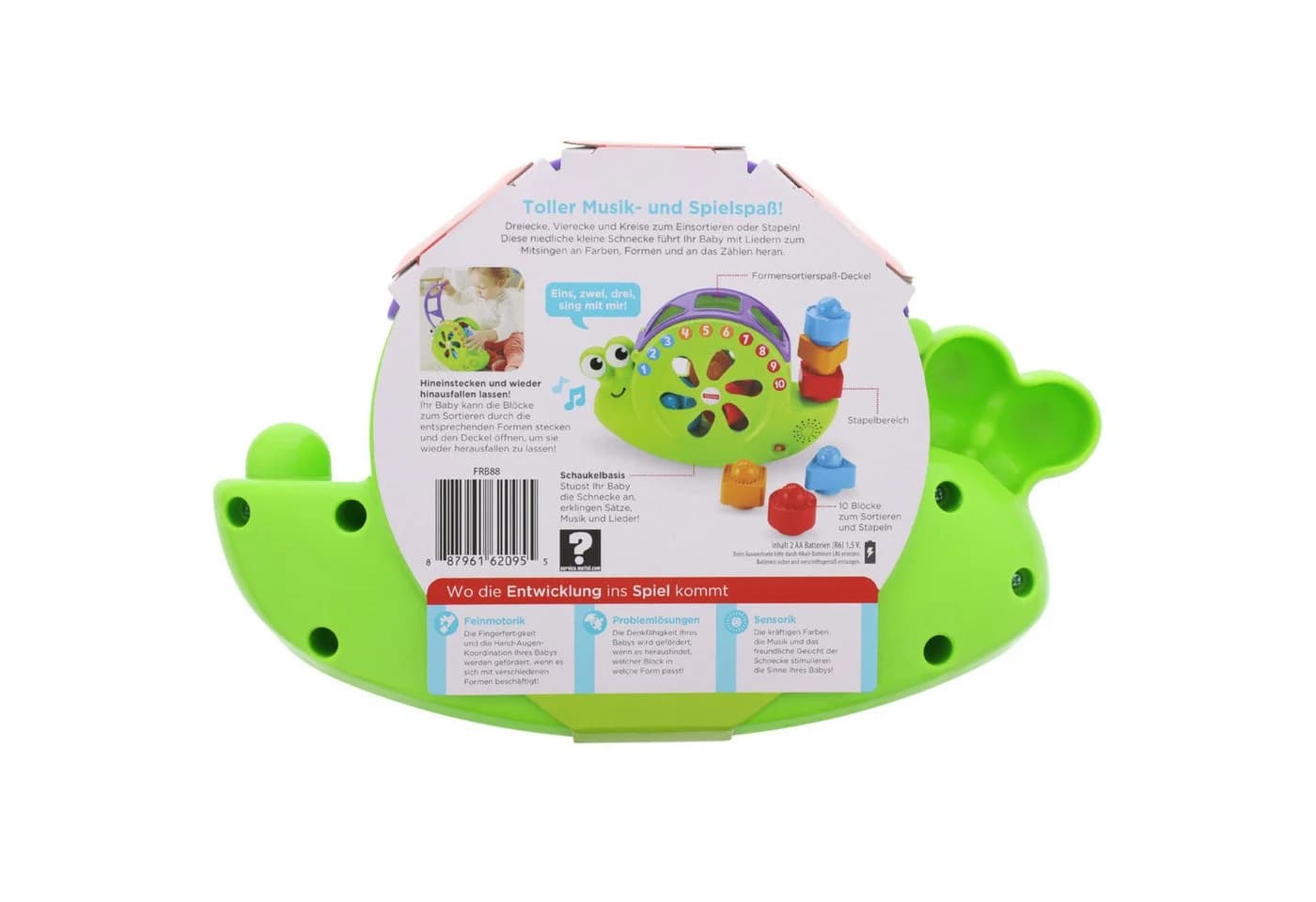 Fisher-Price® Lernspielzeug Musikschnecke mit Musik, Lichtern und Formen