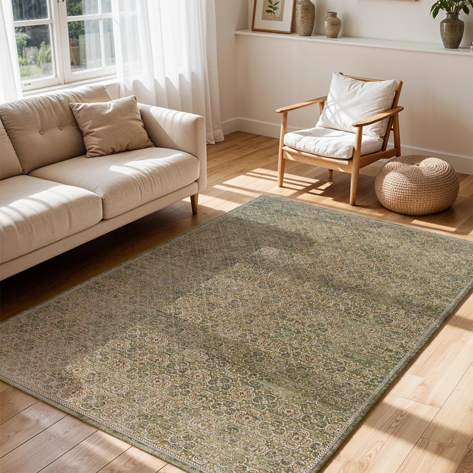 LIVABLISS Teppich Myrtle Avenue II Grün Orientalisch Vintage