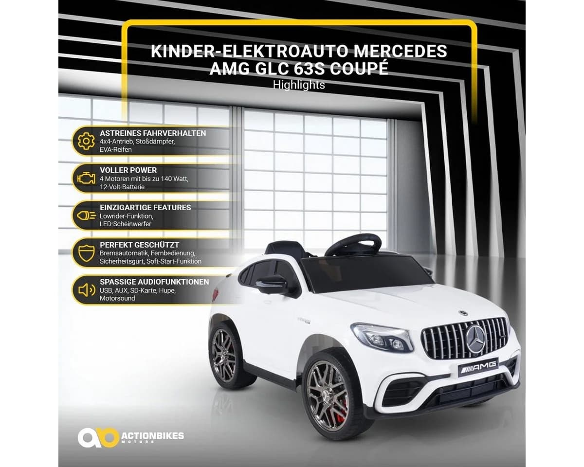 Actionbikes Motors Elektro-Kinderauto Mercedes Benz GLC AMG 4x4 Weiß