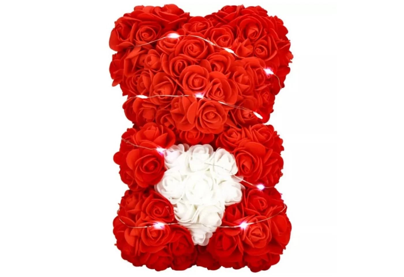 AMORE MIO LED Rosenbär Dekofigur Rot mit Geschenkbox