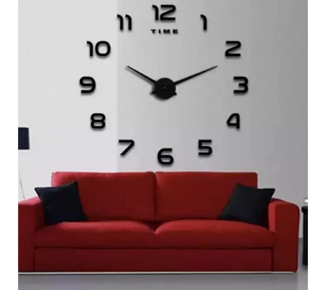 Ruhhy Wanduhr LOFT DIY Schwarz 60-130cm Geräuschlos