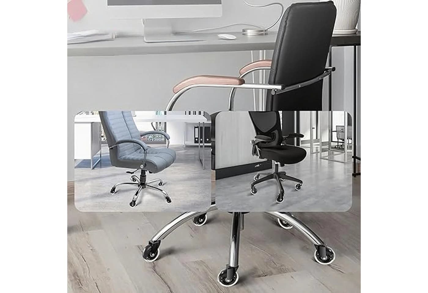 Realb2b Stuhlrolle 5x Gummirad für Bürostuhl Gaming-Stuhl, 75 mm, 12 mm Vorbau, robust