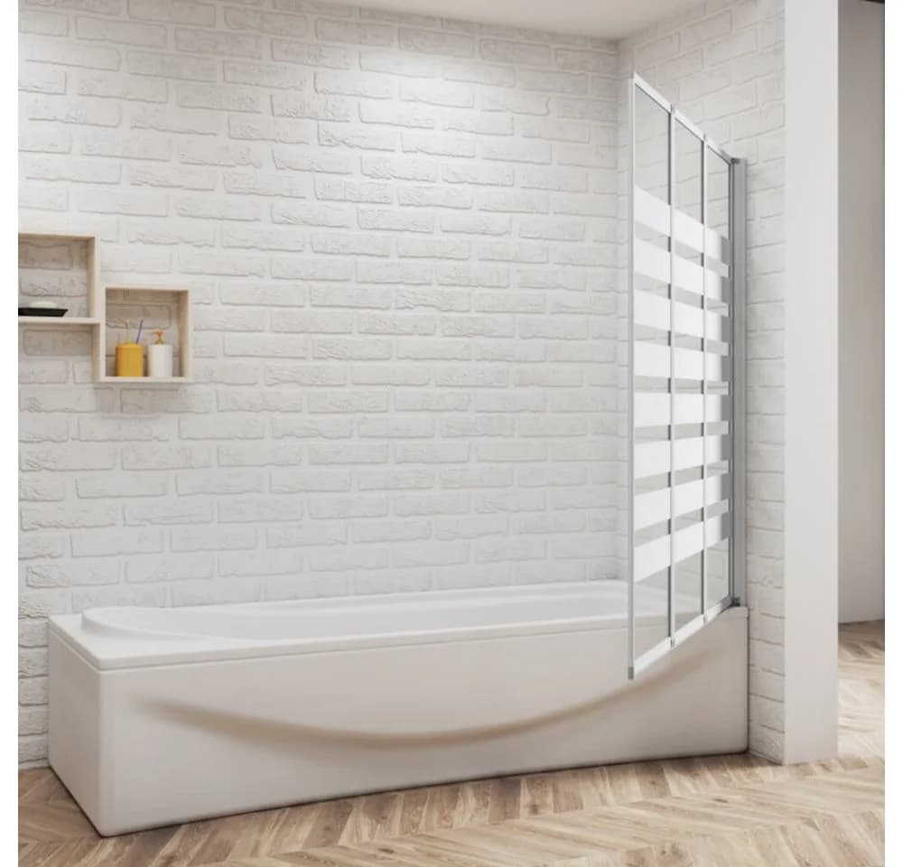 Duschparadies Duschwand 130*140cm hellweiß Faltwand Duschabtrennung Badewanne