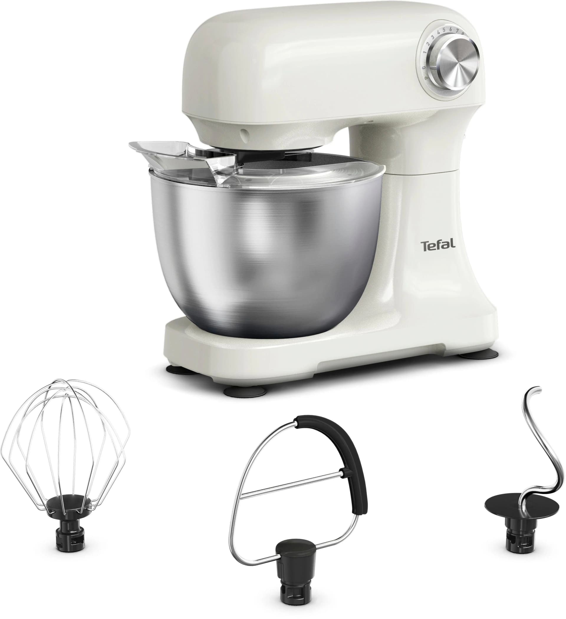TEFAL QB140A Bake Easy Küchenmaschine Weiß 12 Geschwindigkeiten