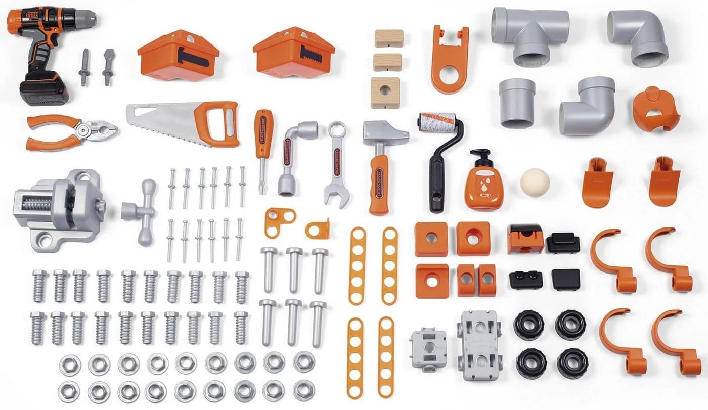 Smoby Black+Decker Mega Werkbank Center Schwarz/Orange Spielzeug
