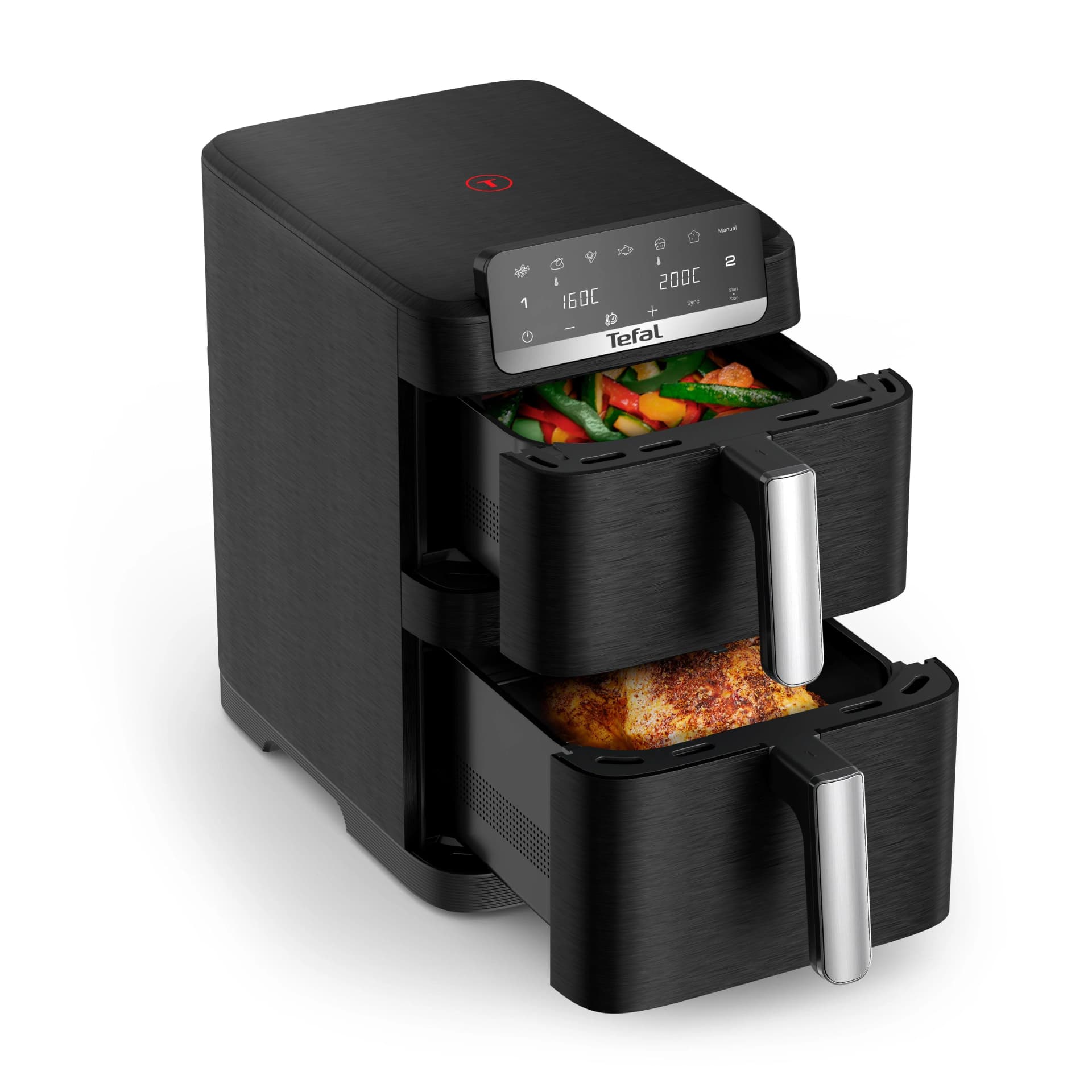 TEFAL Heißluftfritteuse EY7528 Easy Fry Crispy Stack Schwarz