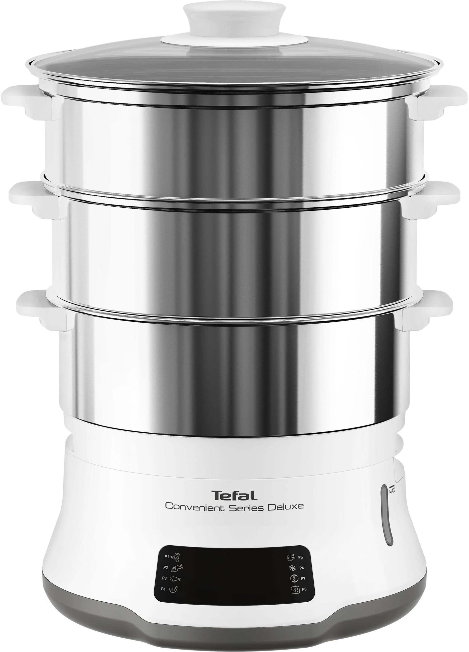 TEFAL Dampfgarer Convenient Series Deluxe Silber 8 Programme 3 Ebenen Edelstahl VC502D