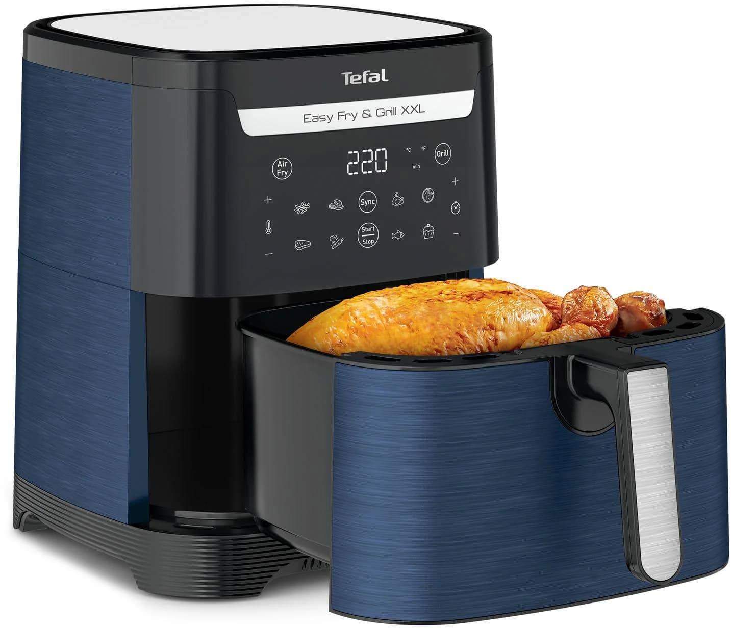 TEFAL Heißluftfritteuse EY8018 Easy Fry & Grill XXL Blau/Schwarz