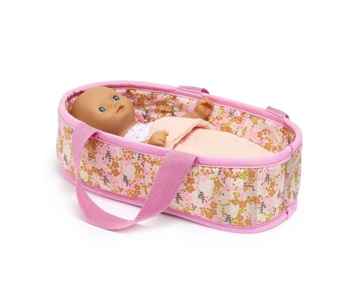 Djeco Babypuppe Pomea Barbara Mini-Puppe mit Babykörbchen