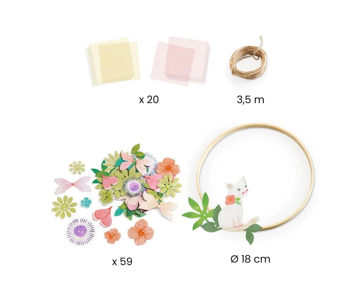 DJECO Kreativset DIY Blumenkranz Dalia Bastelset mit Seidenblumen