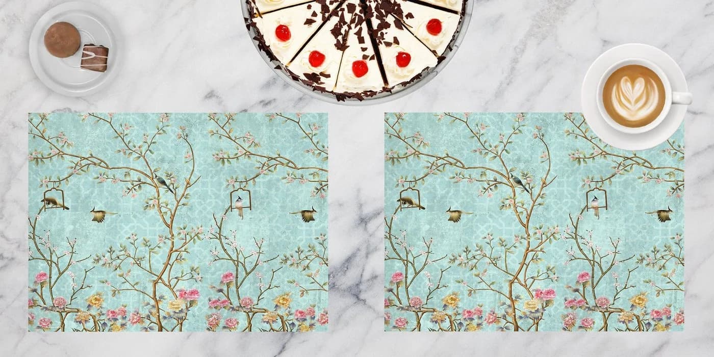 cover-your-desk.de Platzset Tischset Vintage Floral Bunt 4er Set